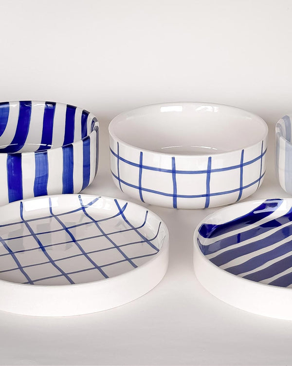Teller Grid Klein Mare Blue
