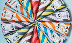 Malmö Organic Cone Milchschokolade (55% Kakao) mit gesalzenem Karamell und Kardamon