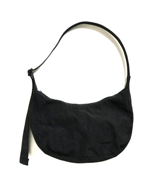 Medium Nylon Crescent Bag Black