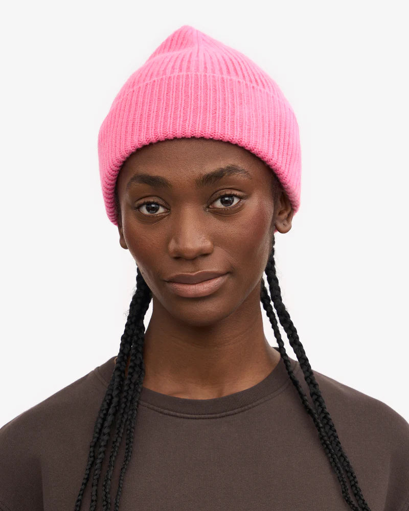 Merino Wool Beanie Bubblegum Pink
