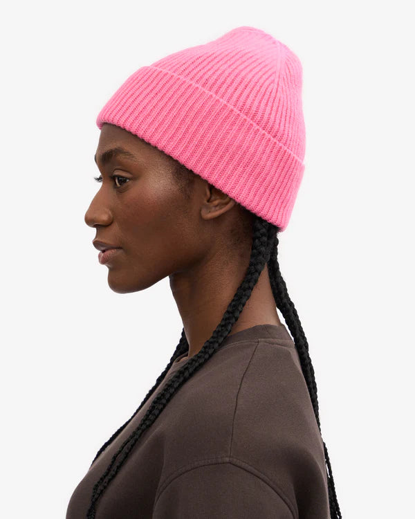 Merino Wool Beanie Bubblegum Pink