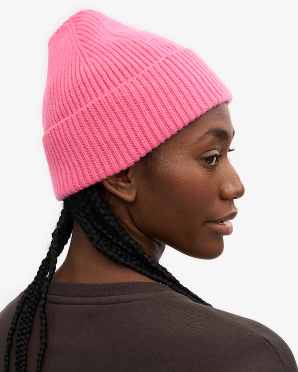 Merino Wool Beanie Bubblegum Pink