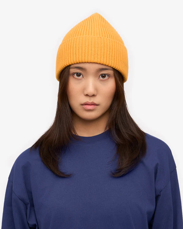 Merino Wool Beanie Burned Yellow