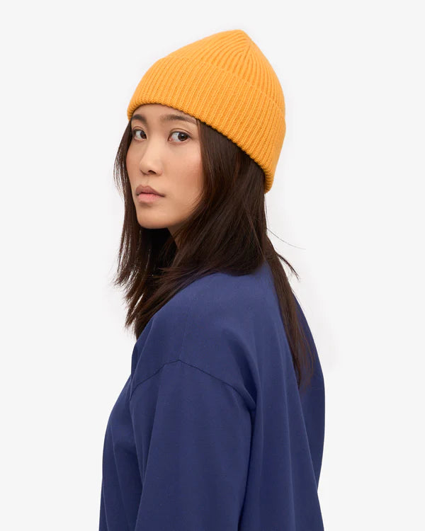 Merino Wool Beanie Burned Yellow