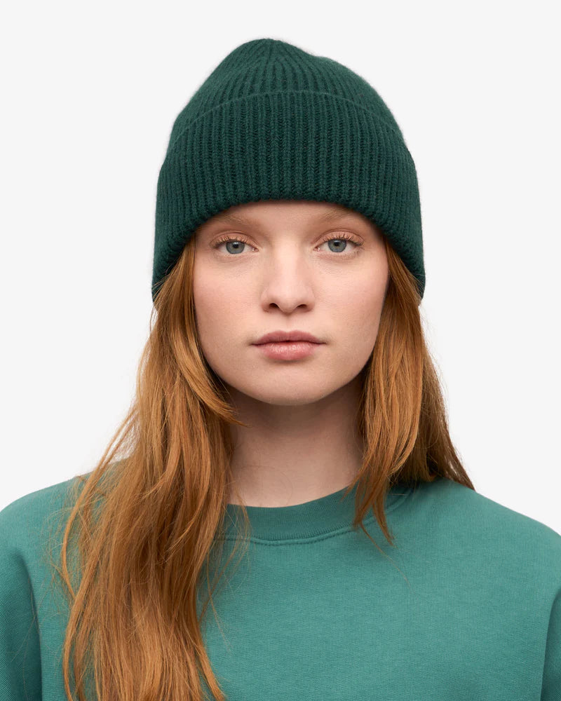 Merino Wool Beanie Emerald Green