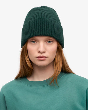 Merino Wool Beanie Emerald Green