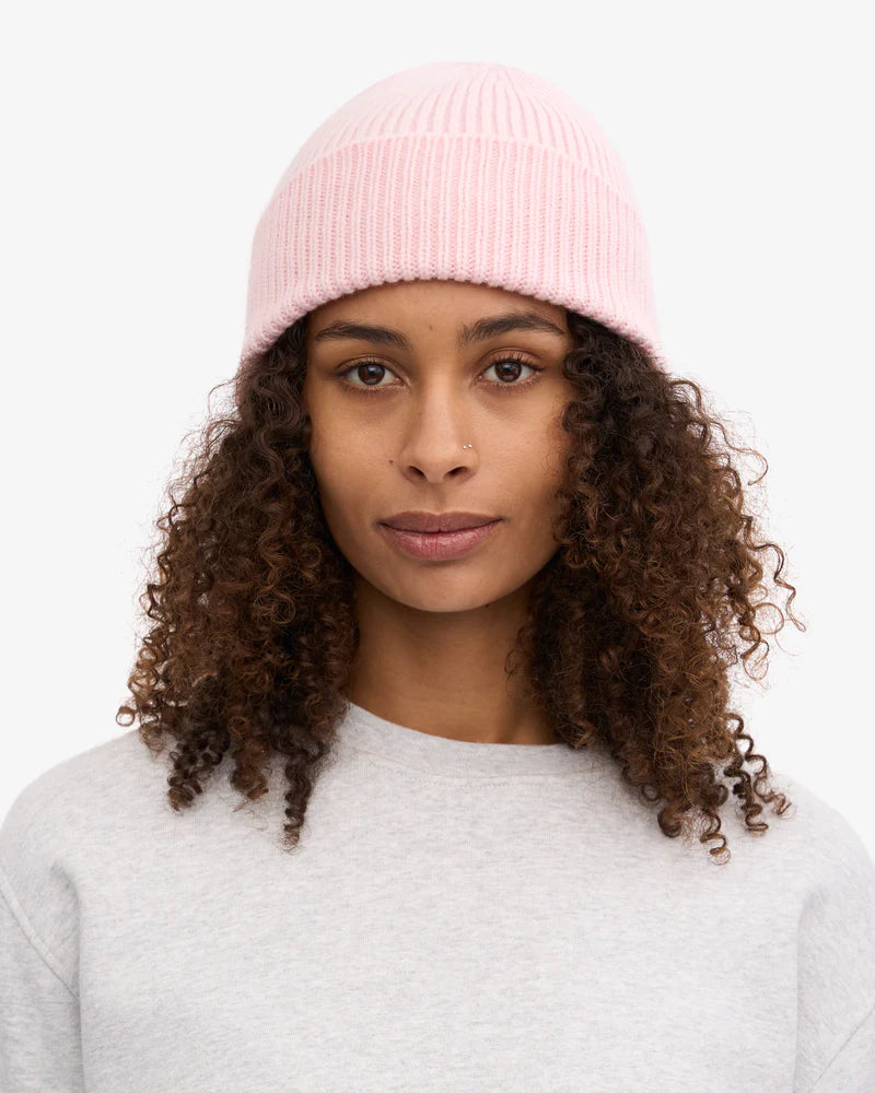 Merino Wool Beanie Faded Pink