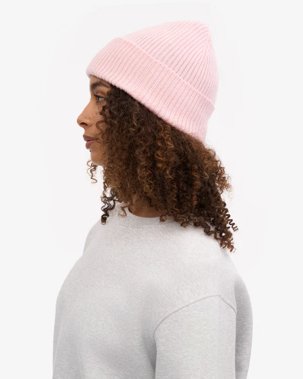 Merino Wool Beanie Faded Pink