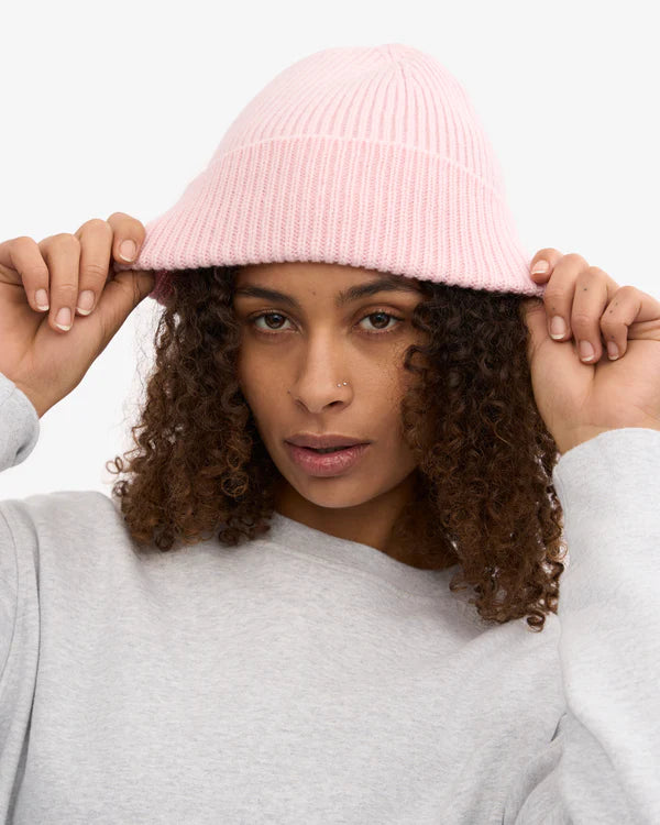 Merino Wool Beanie Faded Pink