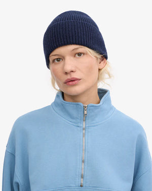 Merino Wool Beanie Marine Blue