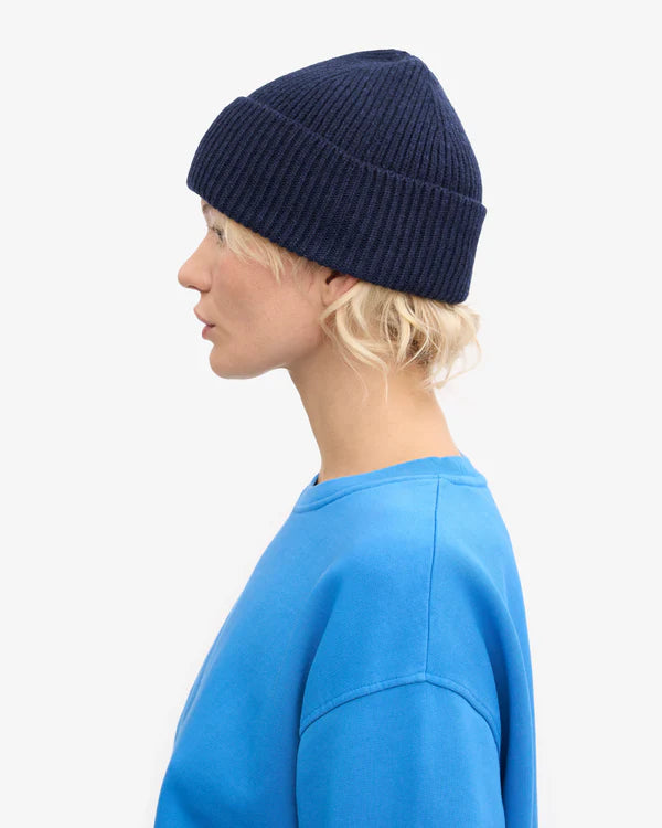 Merino Wool Beanie Marine Blue