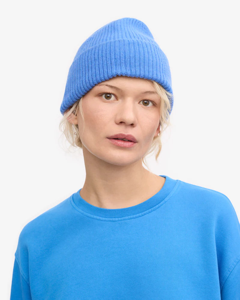 Merino Wool Beanie Pacific Blue