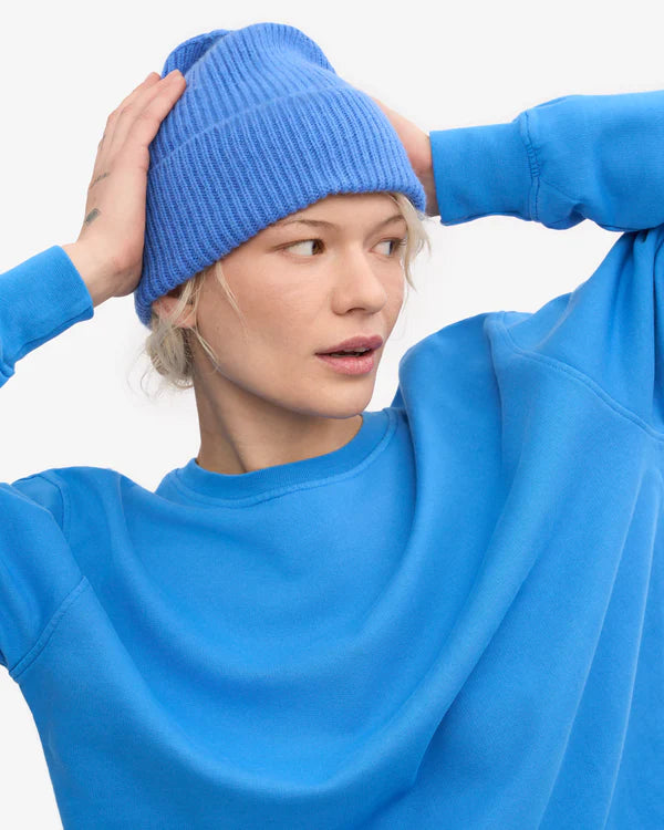 Merino Wool Beanie Pacific Blue