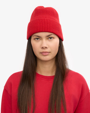 Merino Wool Beanie Scarlet Red