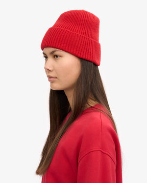 Merino Wool Beanie Scarlet Red