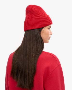 Merino Wool Beanie Scarlet Red