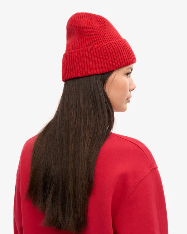 Merino Wool Beanie Scarlet Red