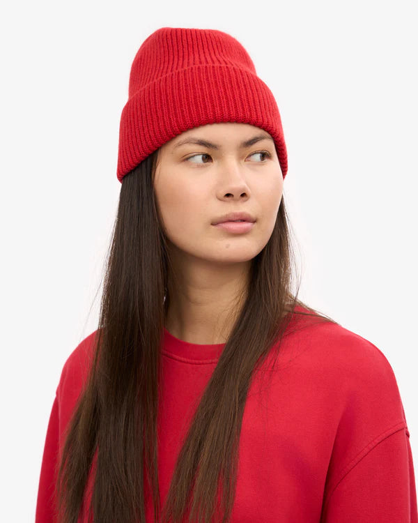 Merino Wool Beanie Scarlet Red