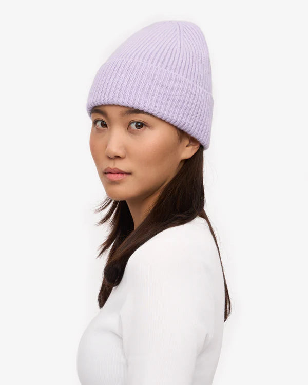Merino Wool Beanie Soft Lavender