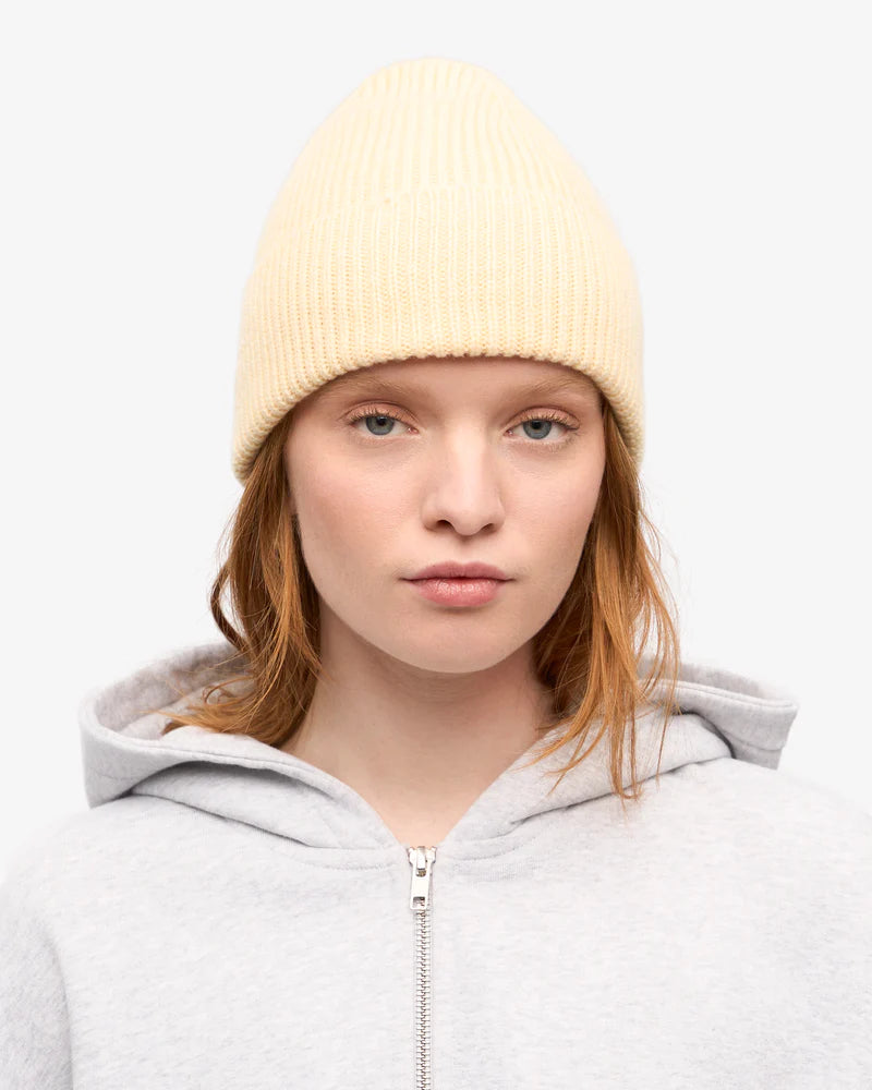 Merino Wool Beanie Soft Yellow