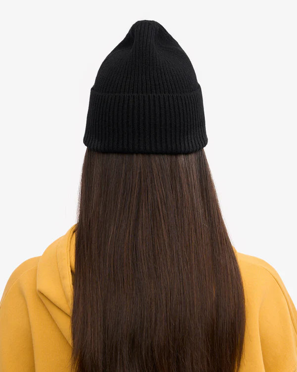Merino Wool Beanie Deep Black