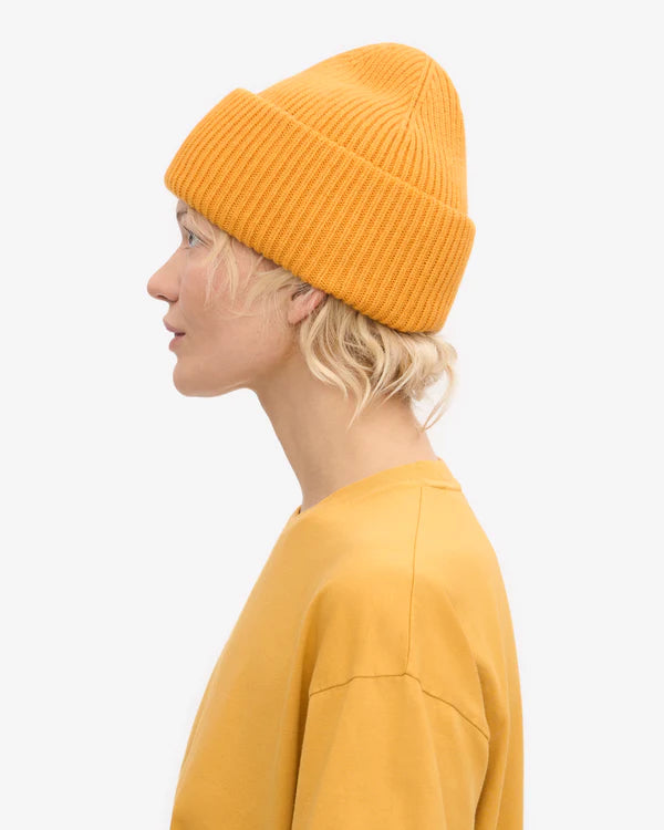 Merino Wool Hat Burned Yellow