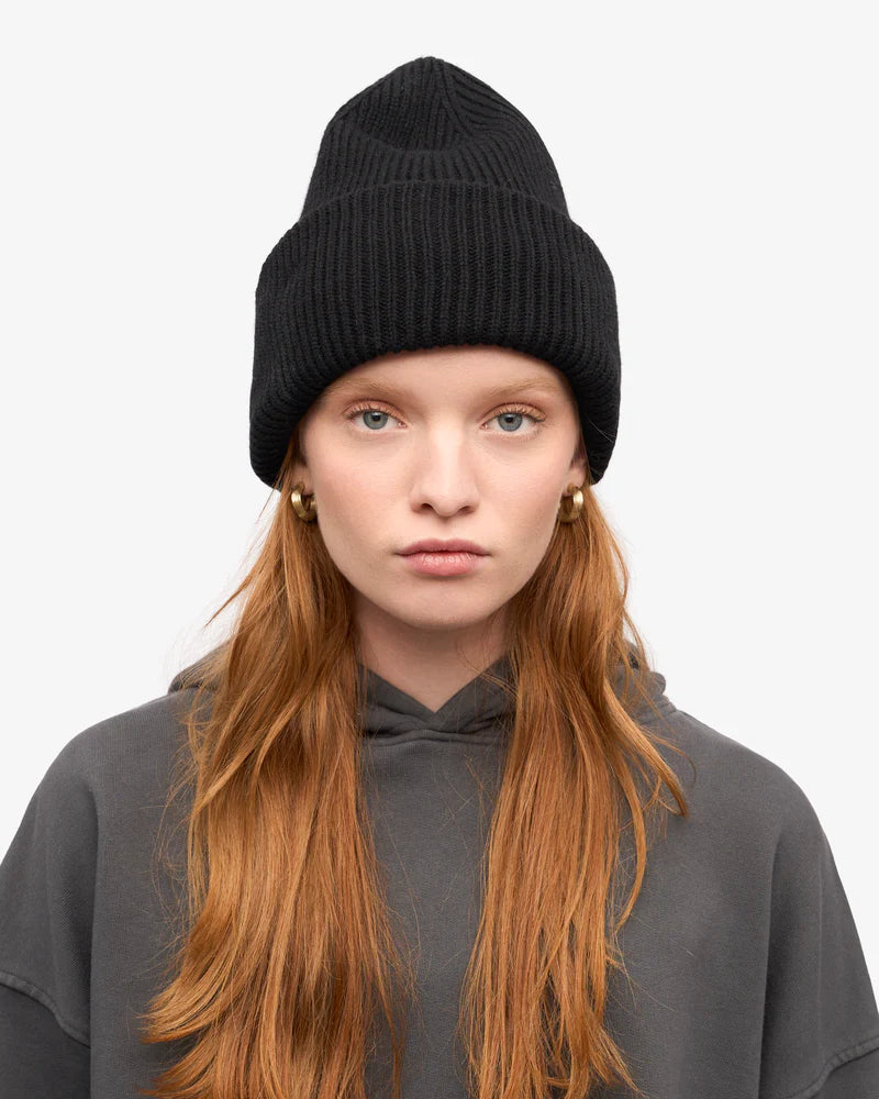 Merino Wool Hat Deep Black