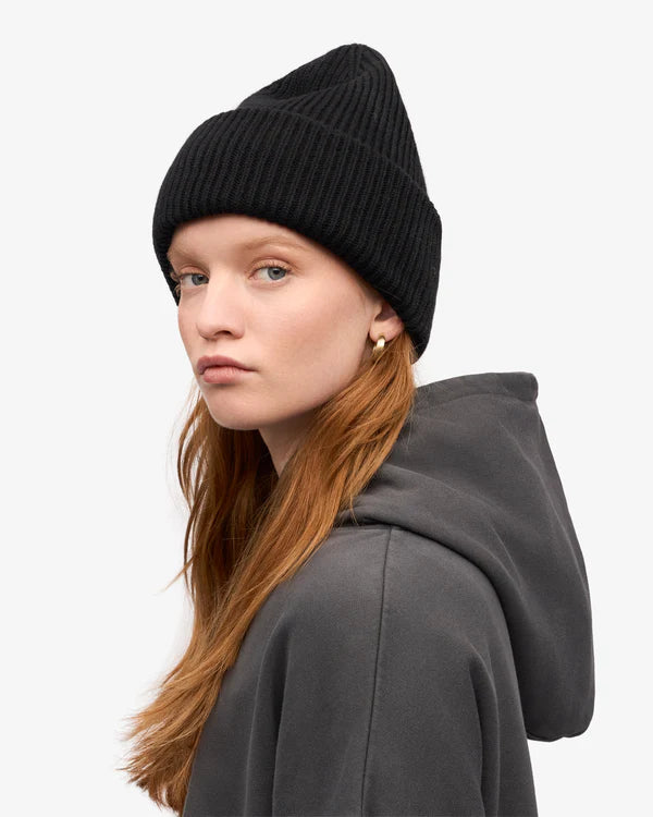 Merino Wool Hat Deep Black