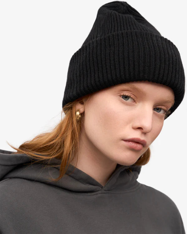 Merino Wool Hat Deep Black