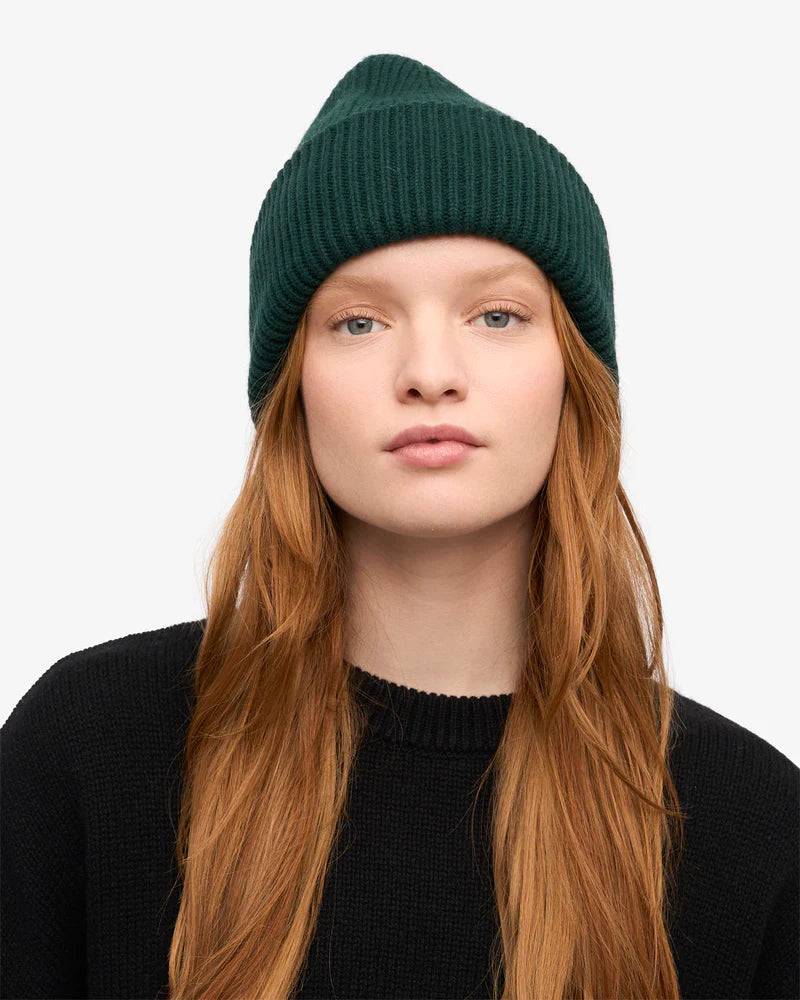 Merino Wool Hat Emerald Green
