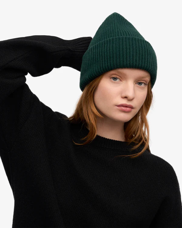Merino Wool Hat Emerald Green