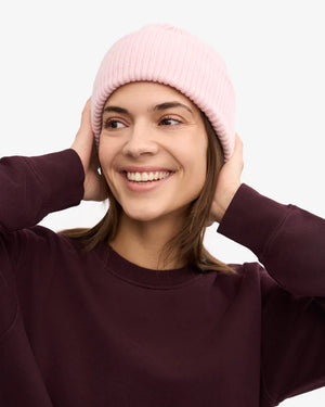 Merino Wool Hat Faded Pink