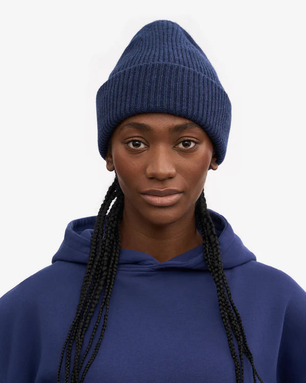 Merino Wool Hat Marine Blue