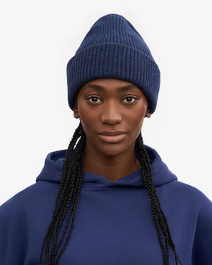 Merino Wool Hat Marine Blue