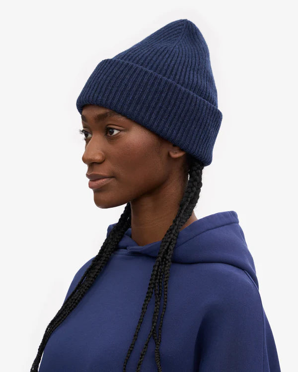 Merino Wool Hat Marine Blue