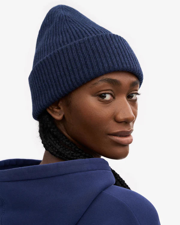 Merino Wool Hat Marine Blue
