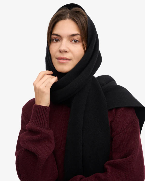 Merino Wool Schal Deep Black