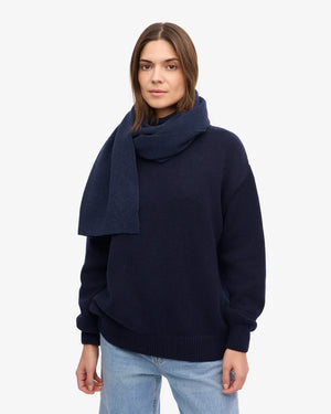 Merino Wool Schal Marine Blue