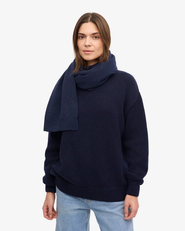Merino Wool Schal Marine Blue