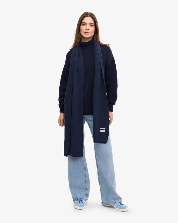 Merino Wool Schal Marine Blue