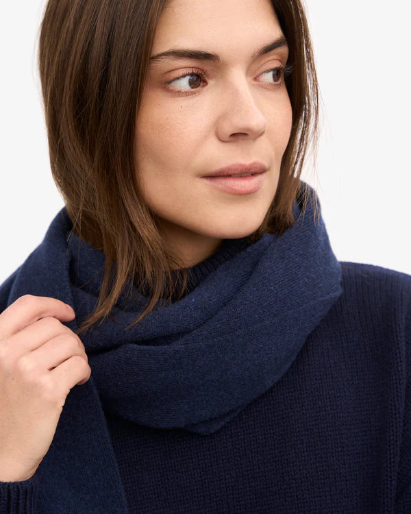 Merino Wool Schal Marine Blue