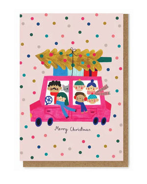 Christmas Car Klappkarte