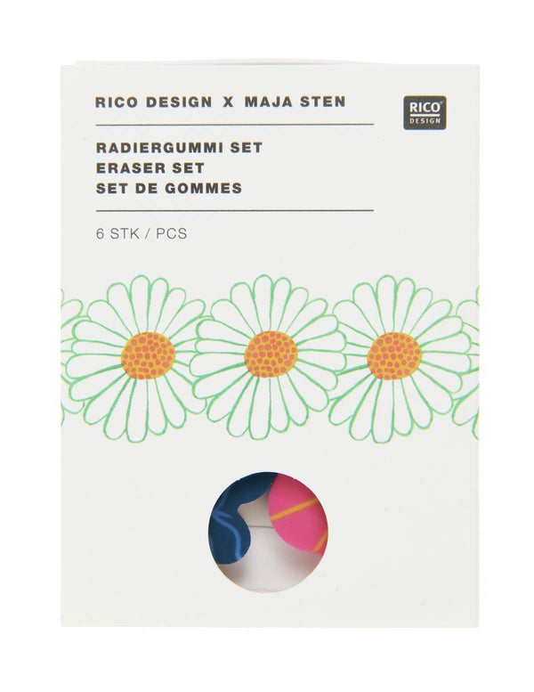 Rico Design x Maja Sten Radiergummi Set Midsommar 6 Stk.