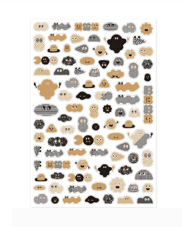 Midori Yuru Log Sticker One Sheet Camouflage Mini Monster