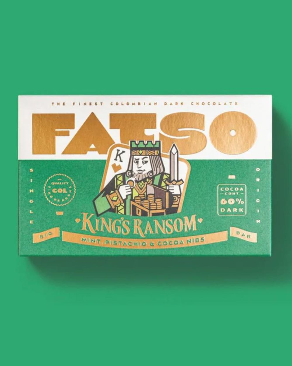 KING'S RANSOM Schokolade mit Minze, Pistazien und Kakaonibs (150g)