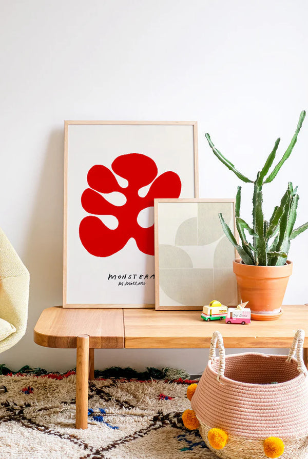Red Monstera Print (30x40cm)
