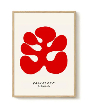 Red Monstera Poster (50x70cm)