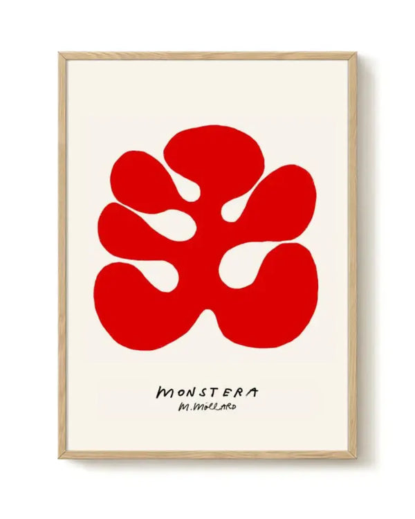 Red Monstera Poster (50x70cm)