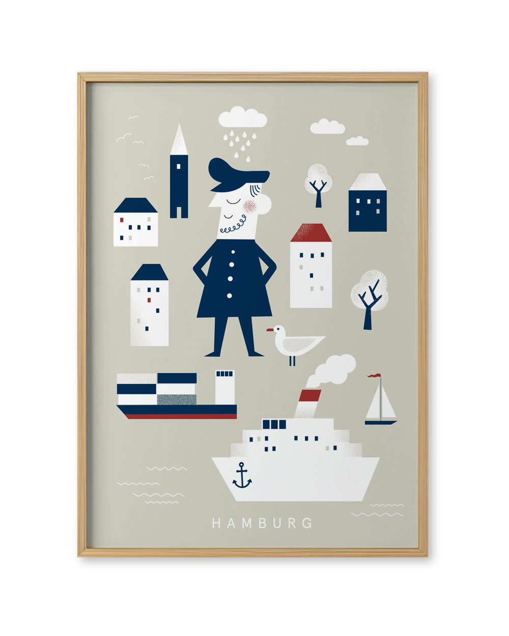 Hamburg Kapitän & Möwe 1 Poster