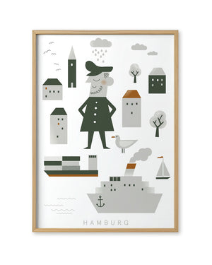 Hamburg Kapitän & Möwe 2 Print